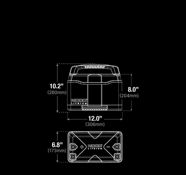 dimensions Of NLX27 noco lithium battery_F9B_XS V2
